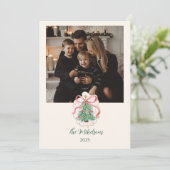 Photo Coquette Merry & Bright Christmas Feestdagenkaart (Staand voorkant)