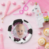 Photo Cow Print Birthday Papieren Bordje (Feest)