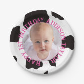 Photo Cow Print Birthday Papieren Bordje (Voorkant)