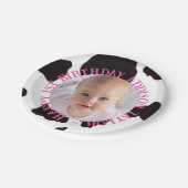 Photo Cow Print Birthday Papieren Bordje (Gekanteld)
