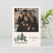 Photo Cowgirl Rustic Howdy Christmas Feestdagenkaart (Staand voorkant)