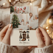 Photo Cowgirl Western Bow Christmas Feestdagenkaart