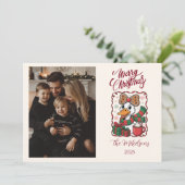 Photo Cozy Duck Christmas Feestdagenkaart (Staand voorkant)