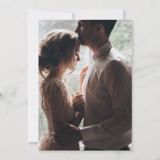 Photo Crest Monogram Classic Black and White Save The Date (Achterkant)