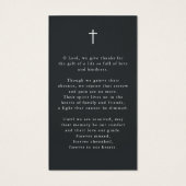 Photo Cross In Loving Memory Funeral Prayer Card Visitekaartje (Achterkant)
