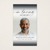 Photo Cross In Loving Memory Funeral Prayer Card Visitekaartje (Voorkant)