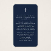 Photo Cross In Loving Memory Funeral Prayer Card Visitekaartje (Achterkant)