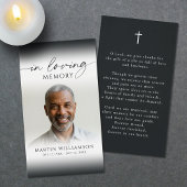 Photo Cross In Loving Memory Funeral Prayer Card Visitekaartje
