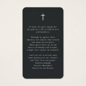 Photo Cross In Loving Memory Memorial Prayer Card Visitekaartje (Achterkant)