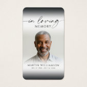 Photo Cross In Loving Memory Memorial Prayer Card Visitekaartje (Voorkant)