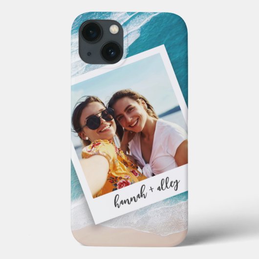 Photo Custom Script Text Beach Case-Mate iPhone Case (Achterkant)