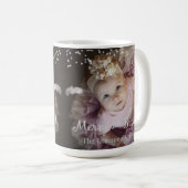 Photo Customized Christmas Silver Dots Frame Koffiemok (Voorkant rechts)