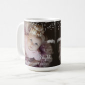 Photo Customized Christmas Silver Dots Frame Koffiemok (Voorkant links)