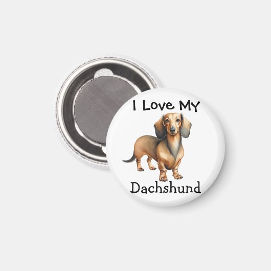  Photo Dachshund Brown Pet  Personalize Magneet (Voorkant / Achterkant)