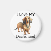  Photo Dachshund Brown Pet  Personalize Magneet (Voorkant)