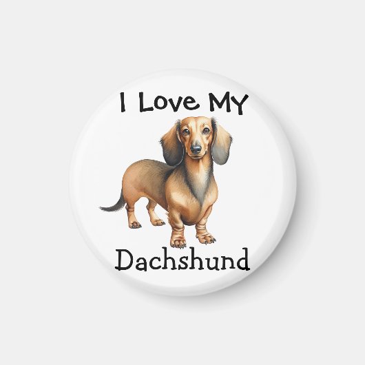  Photo Dachshund Brown Pet  Personalize Magneet (Voorkant)