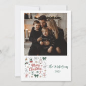 Photo Doodle Line Art Christmas Feestdagenkaart (Voorkant)