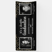 Photo Double Graduation Party Banner (Verticaal)