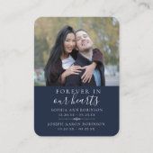 Photo Double Memorial Funeral Blue Prayer Card Visitekaartje (Voorkant)