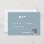 Photo Dust Blue QR Code Wedding RSVP Kaartje (Voorkant)