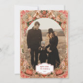 Photo Elegant Botanical Ornament Christmas Feestdagenkaart (Voorkant)