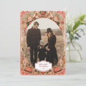 Photo Elegant Botanical Ornament Christmas Feestdagenkaart (Staand voorkant)