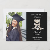 Photo Elegant Coquette Pearl Graduation Aankondiging (Voorkant)