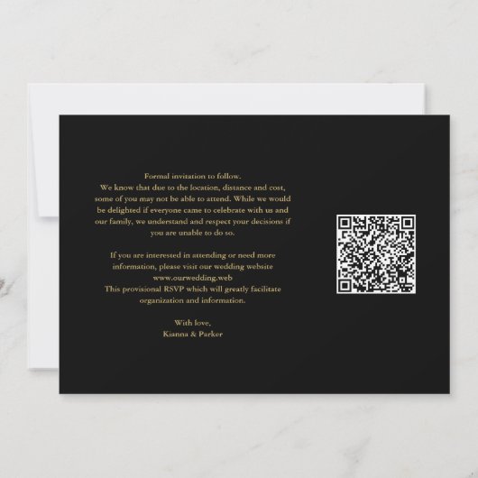 Photo Elegant Fake Golden Filigree Wedding (Achterkant)