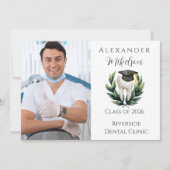 Photo Elegant Laurel Dental Graduation Aankondiging (Voorkant)