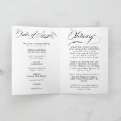 Photo Elegant Script Memorial Remembrance Program  Kaart (Binnen)