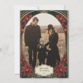 Photo Emerald Baroque Christmas Feestdagenkaart (Voorkant)