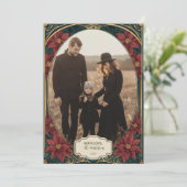 Photo Emerald Baroque Christmas Feestdagenkaart (Staand voorkant)