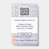 Photo Employee Logo or QR CODE glitter Badge (Back)
