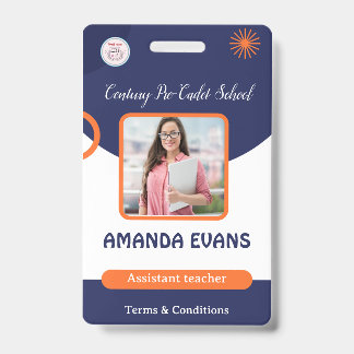 Photo Employee Logo or QR CODE Security Badge