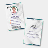 Photo Employee Logo or QR CODE white Badge (Voor- en achterkant)