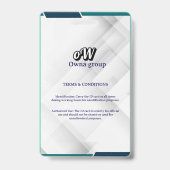 Photo Employee Logo or QR CODE white Badge (Achterkant)