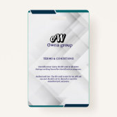 Photo Employee Logo or QR CODE white Badge (Achterkant)