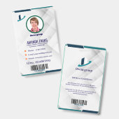 Photo Employee Logo or QR CODE white Badge (Voor- en achterkant)