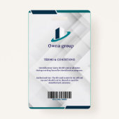 Photo Employee Logo or QR CODE white Badge (Achterkant)