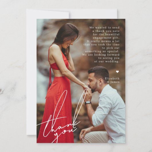 Photo Engagement Party Dank je kaart (Voorkant)