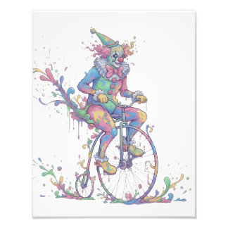 Photo Enlargement clown on a bike Foto Afdruk