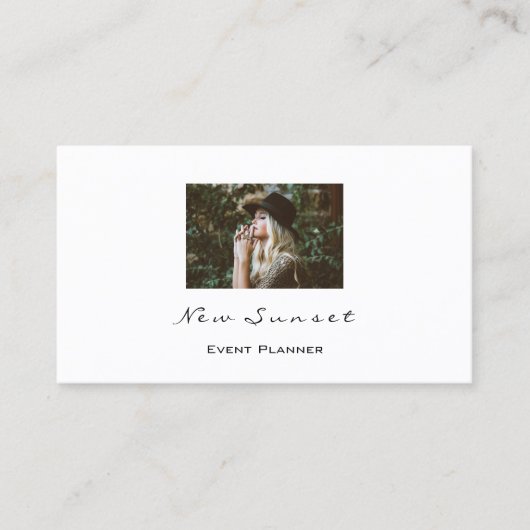 Photo Event Planner Wedding White Eenvoudig Visitekaartje (Voorkant)