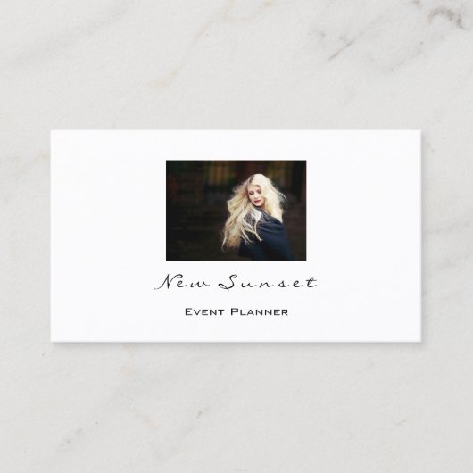 Photo Event Planner Wedding White Eenvoudig Visitekaartje (Voorkant)