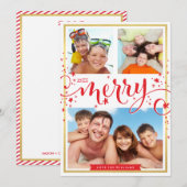 PHOTO FAMILY wees vrolijk feestelijk kerstscript r Feestdagenkaart (Voorkant / Achterkant)