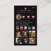 Photo Feed Influencer Grid Social Media Roze Visitekaartje (Achterkant)