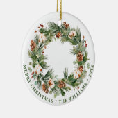 PHOTO Festive Pine Cones kerstvakantie Keramisch Ornament (Rechts)