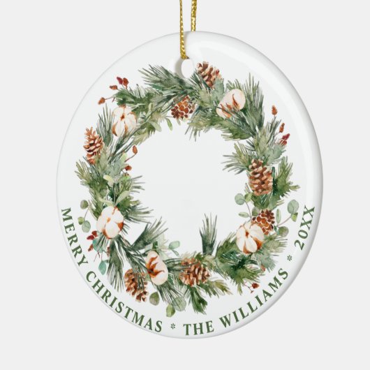 PHOTO Festive Pine Cones kerstvakantie Keramisch Ornament (Links)