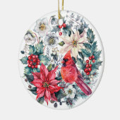 PHOTO Festive Waterverf Holly Berry kerstcer Keramisch Ornament (Links)