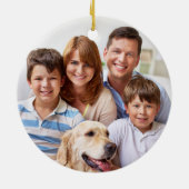 PHOTO Festive Waterverf Holly Berry kerstcer Keramisch Ornament (Achterkant)