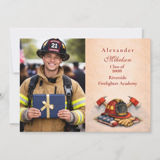 Photo Firefighter Career Milestone Aankondiging (Voorkant)